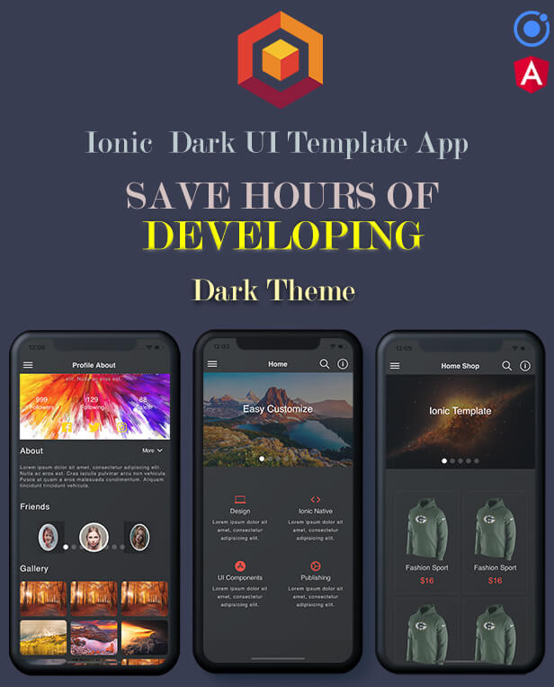Ionic 5 UI Theme Template App App Preview Description
