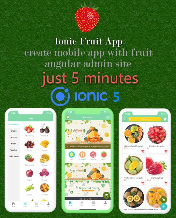 Ionic fruit App  App Preview Description
